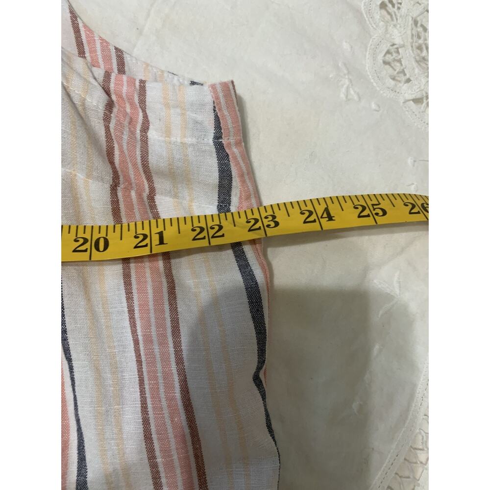 Liz Claiborne Women's XL Striped Linen Blend Shift Dress Pockets Beachy Resort - Picture 4 of 8